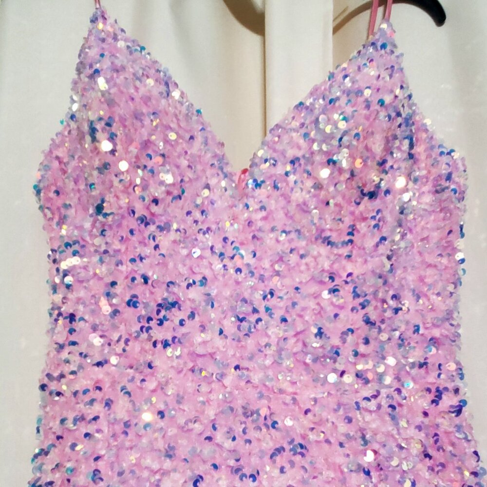 Pink sequin Prom dress